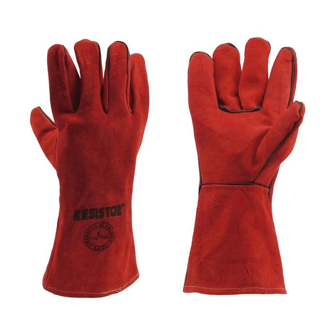 Guante descarne soldador rojo