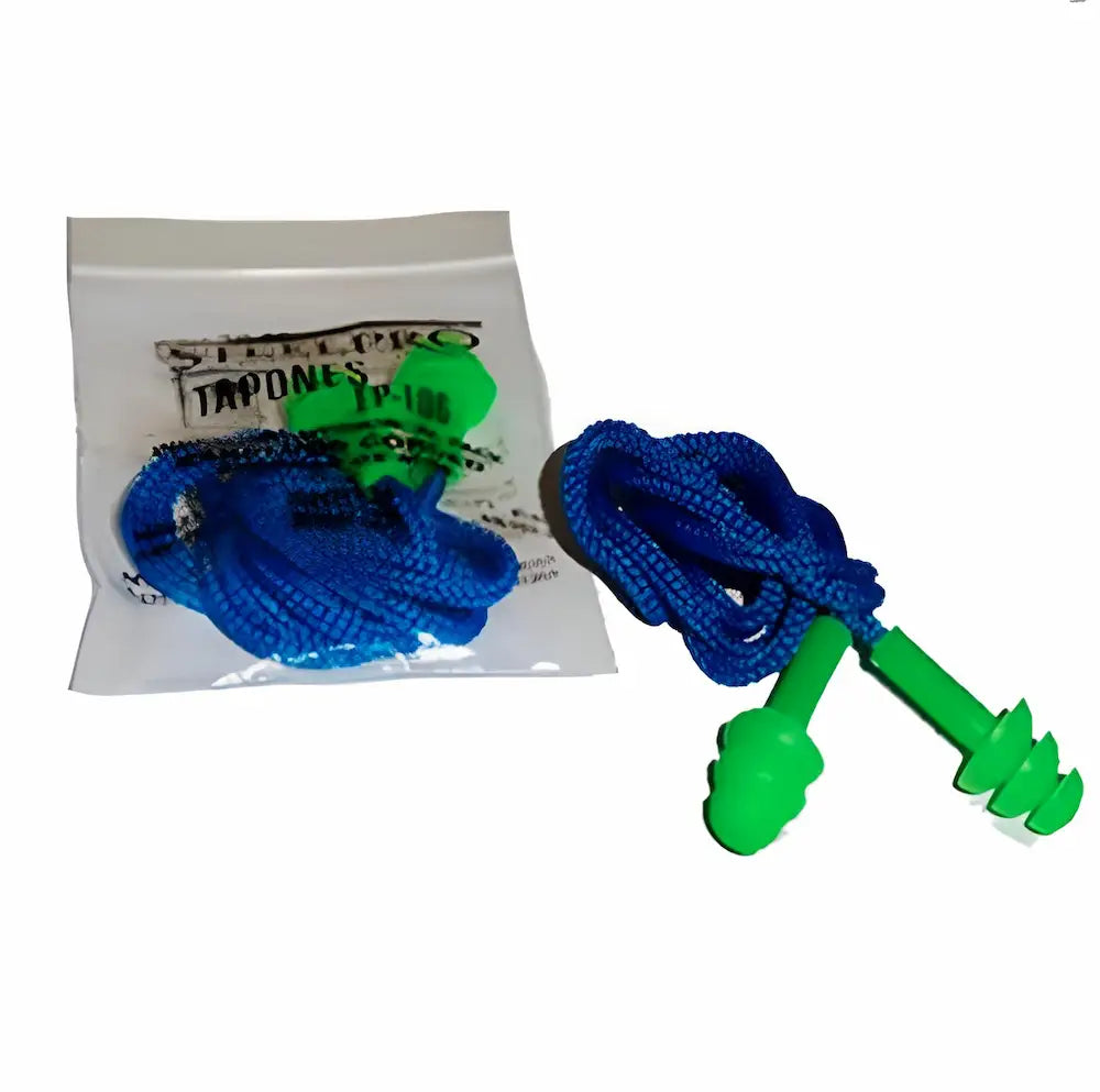 Tapón auditivo tipo pino con cordón bolsa