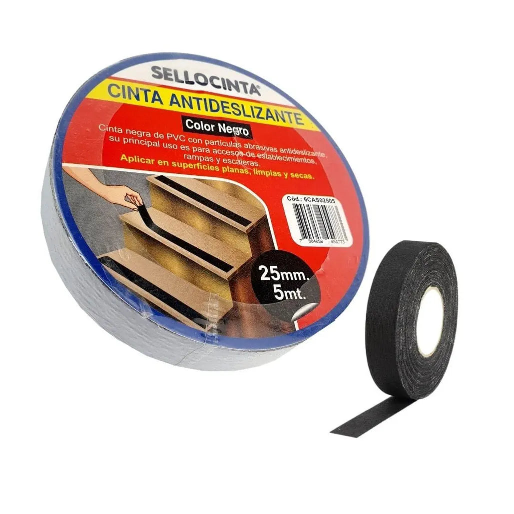 Cinta antideslizante Negra de 25mm x 18m