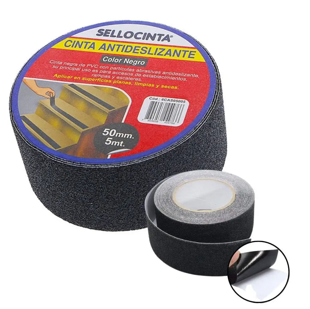 Cinta antideslizante negra de 50mm x 5m